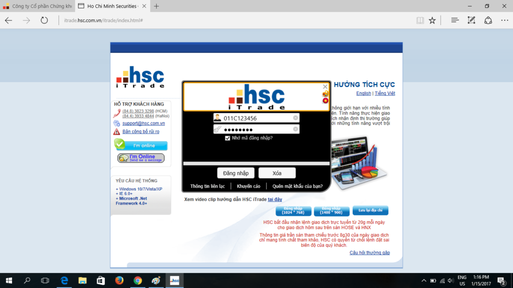 Sàn Chứng Khoán HSC 4 Giao diện của chứng khoán HSC