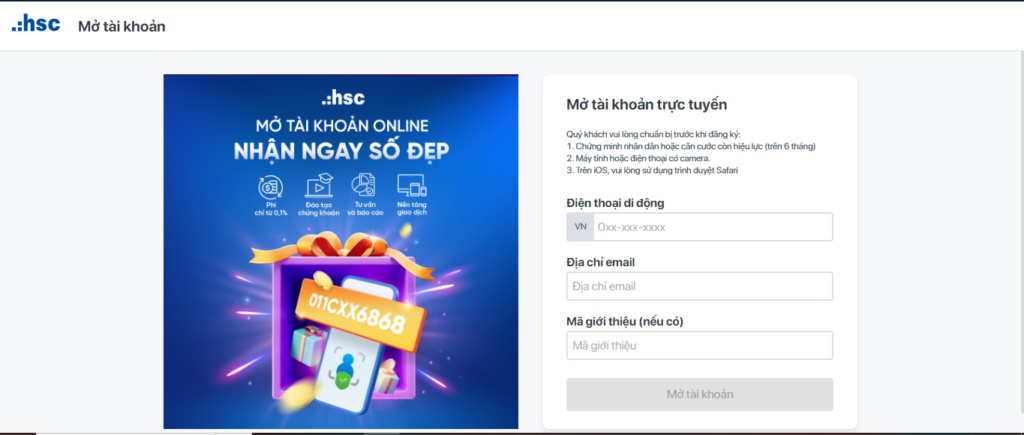 Sàn Chứng Khoán HSC 7 Mở tài khoản HSC online