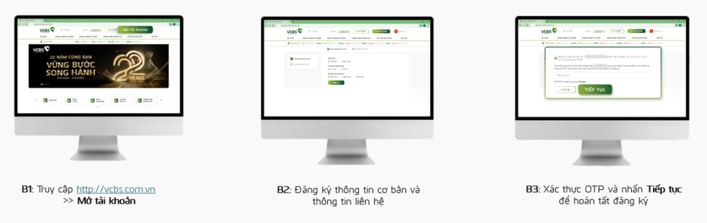 Đăng ký mở tài khoản qua Website VCBS