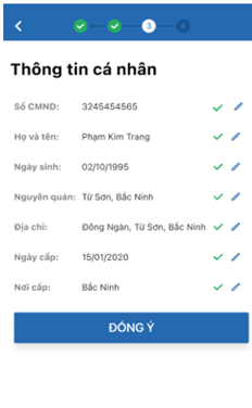Kiểm tra lại thông tin cá nhân
