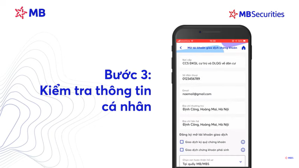 Mở Tài Khoản Chứng Khoán MBS: Hướng Dẫn Chi Tiết và Thông Tin Cần Biết Mới Nhất 2024 32 Kiểm tra thông tin cá nhân của bạn đã đúng hay chưa rồi nhấn xác nhận
