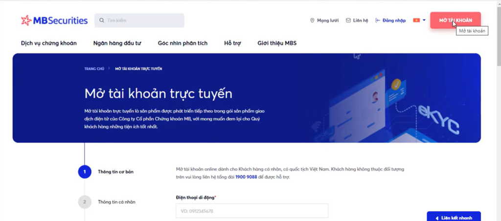 Mở Tài Khoản Chứng Khoán MBS: Hướng Dẫn Chi Tiết và Thông Tin Cần Biết Mới Nhất 2024 34 Nhập thông tin cơ bản như sđt và email