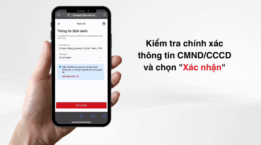 Nhấn xác nhận