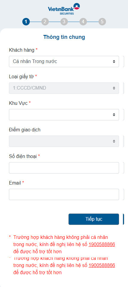 Nhập thông tin liên lạc