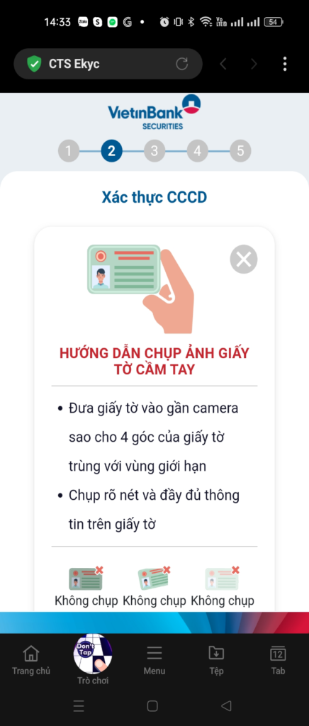 Chụp hình CCCD/CMND
