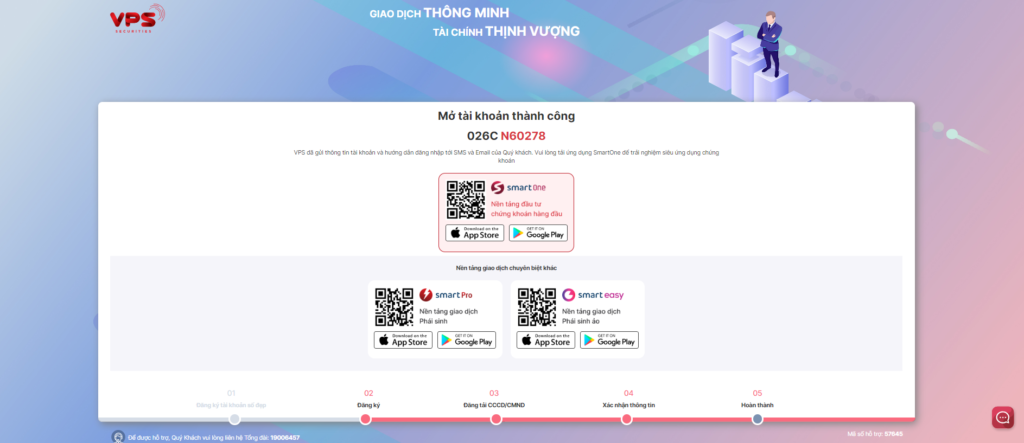 Sàn Chứng Khoán VPS 9 Nhận thông báo hoàn thành