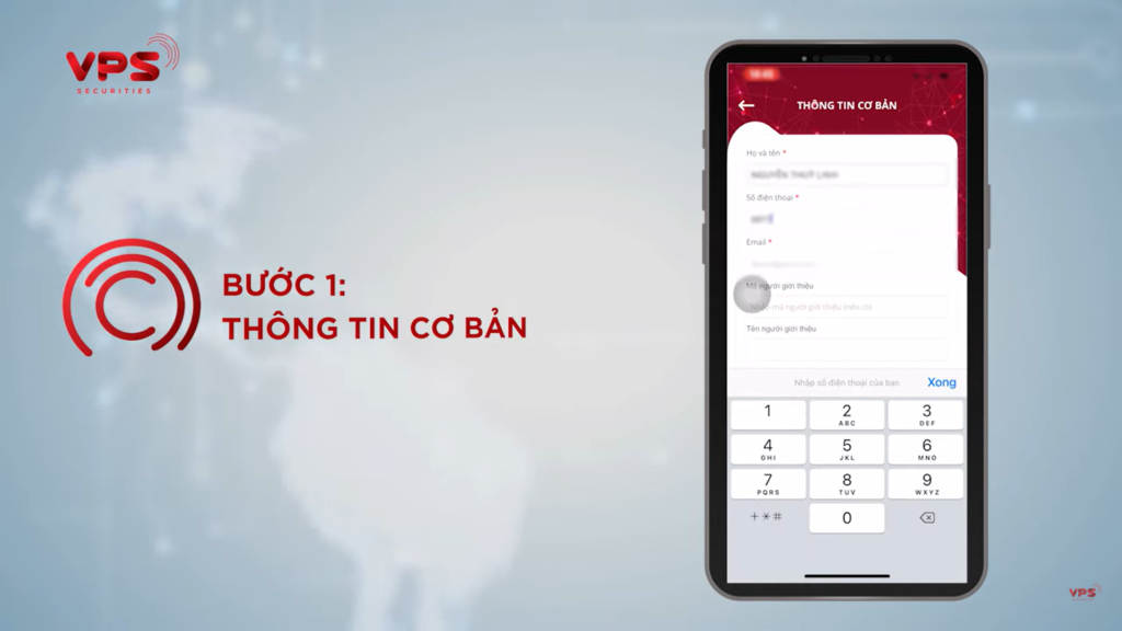 Sàn Chứng Khoán VPS 11 Điền các thông tin cơ bản