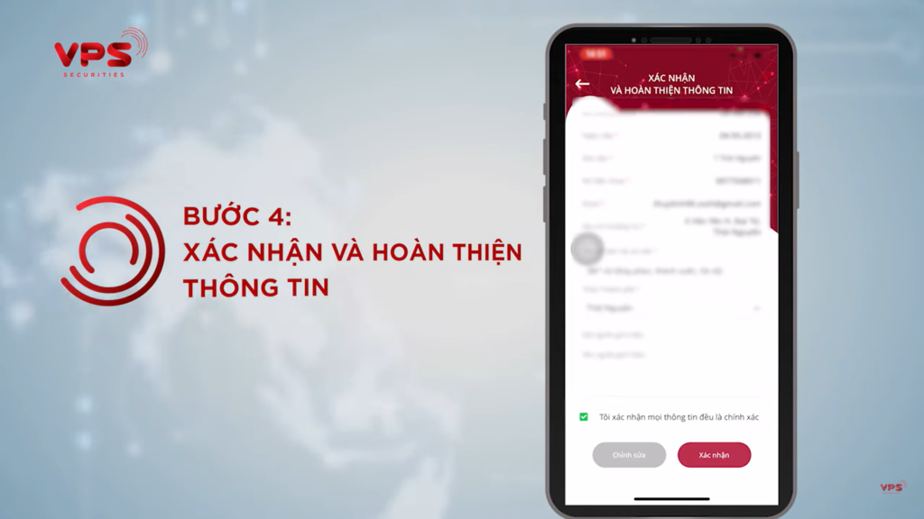 Sàn Chứng Khoán VPS 14 Kiểm tra xác nhận thông tin