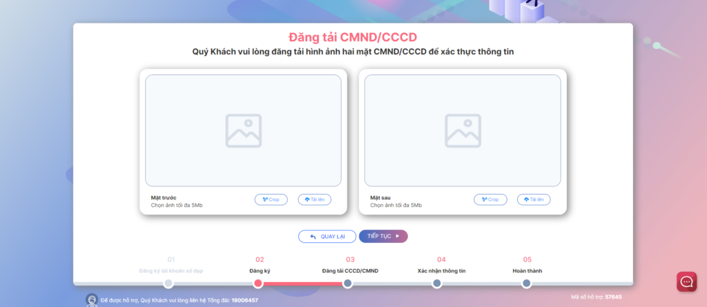 Sàn Chứng Khoán VPS 7 Đăng tải CMND/CCCD