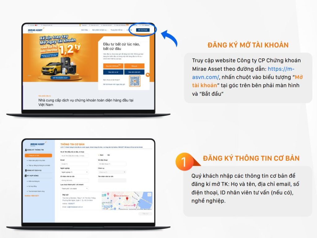 Hướng Dẫn Mở Tài Khoản Chứng Khoán Mirae Asset Online Mới Nhất 2024 18
Truy cập trang web của mirae asset rồi nhấn chọn đăng ký
