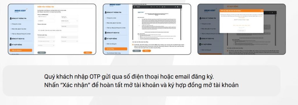 Hướng Dẫn Mở Tài Khoản Chứng Khoán Mirae Asset Online Mới Nhất 2024 21 Nhập mã OTP được gửi qua số điện thoại để xác nhận đăng ký