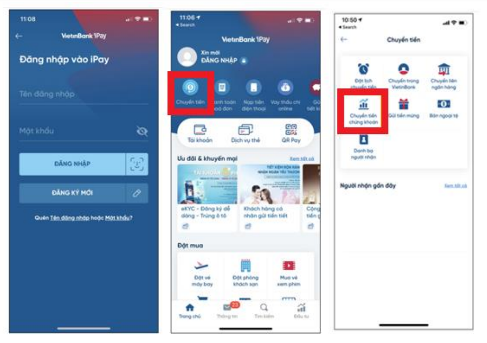 Đăng nhập tài khoản VietinBank IPay 